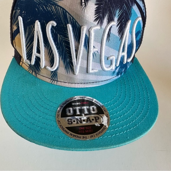 Las Vegas OTTO Baseball Cap Multicolor Embroidered Logo Snapback Hat Palms Print - Picture 3 of 14